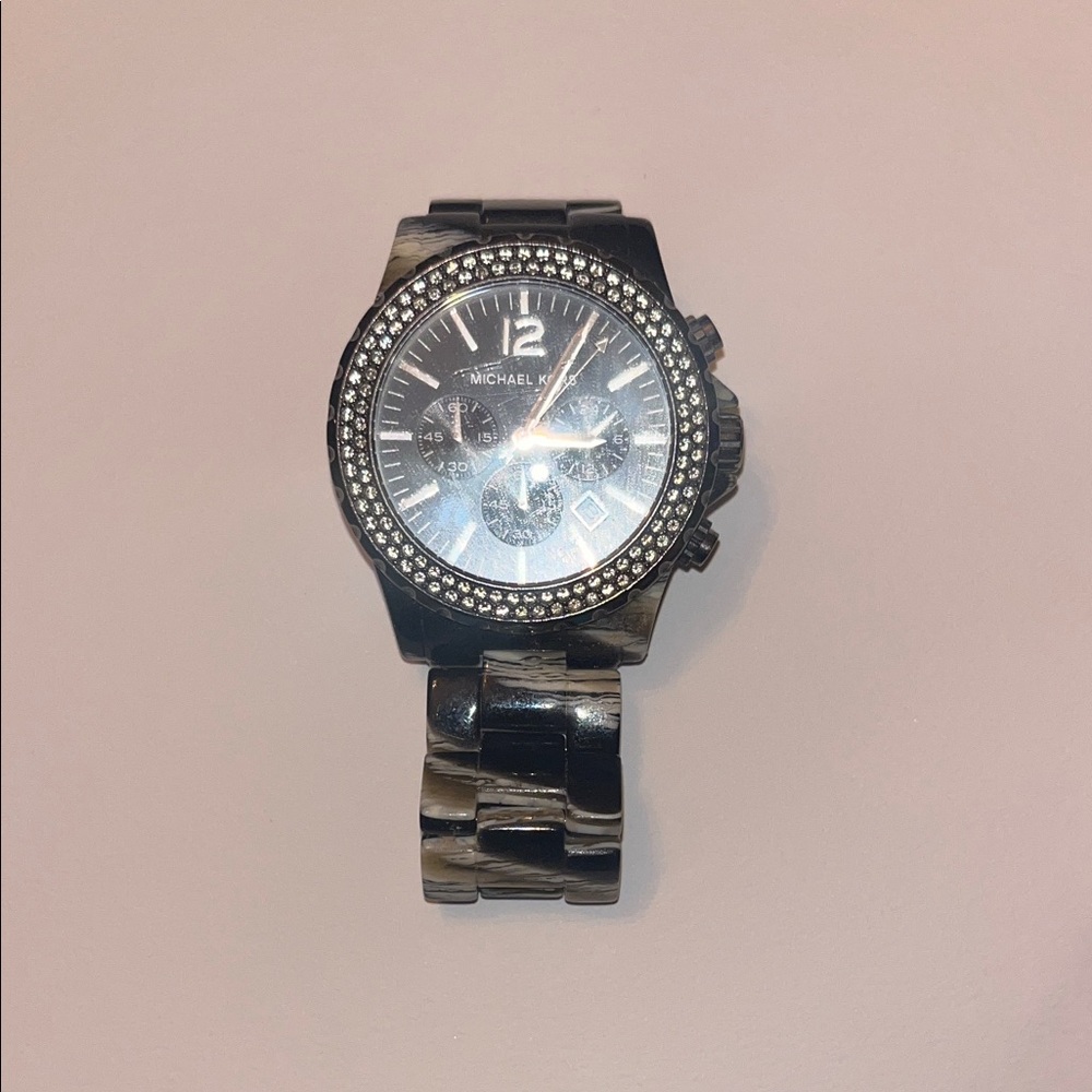 Michael Kors Silver and Black Men's Watch